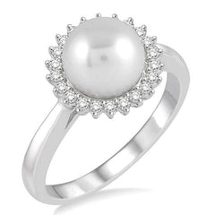 Parkplace Jewelers Pearl & Halo Diamond Ring 55907PPFHWG