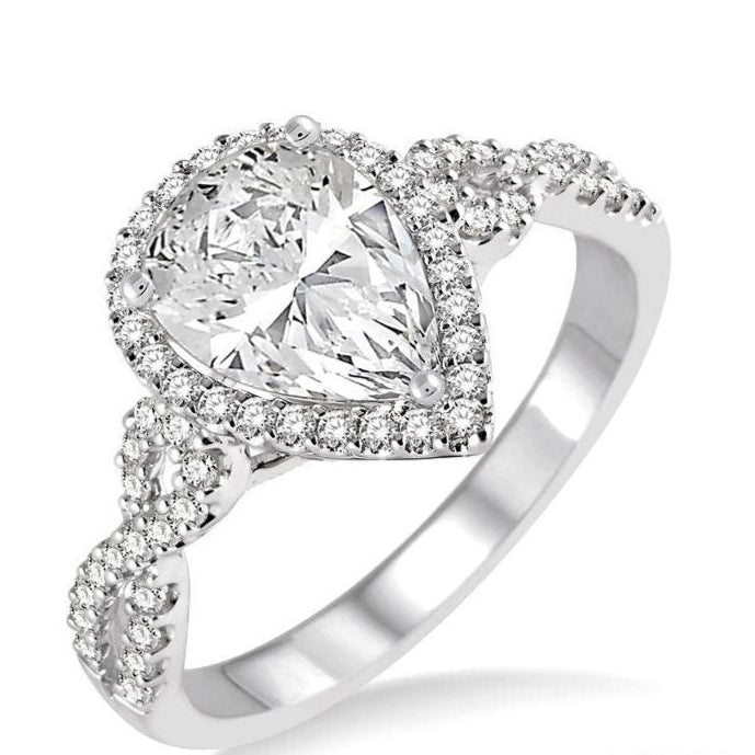 Parkplace Jewelers Pear Shape Semi-Mount Halo Diamond Engagement Ring 253C3PPFVWG-SM