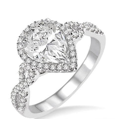 Parkplace Jewelers Pear Shape Semi-Mount Halo Diamond Engagement Ring 253C3PPFVWG-SM