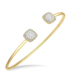 Parkplace Jewelers Stackable Cushion Shape Halo Lovebright Essential Diamond Open Cuff Bangle 7989VPPFVYW