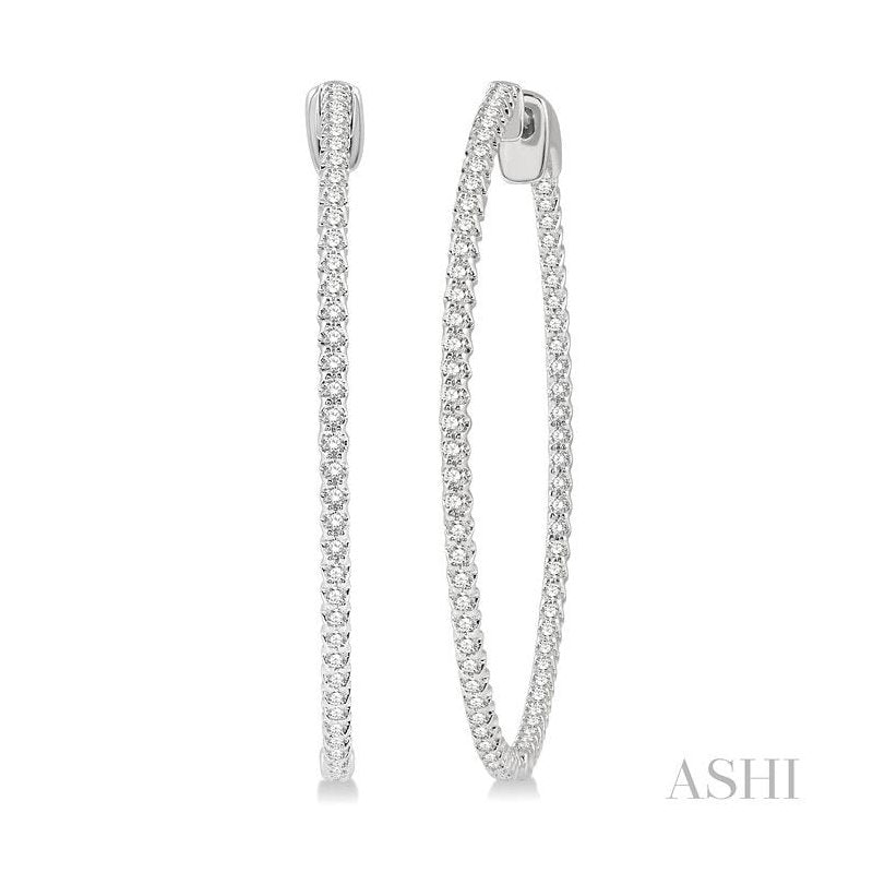 ASHI Inside-Out Diamond Hoop Earrings 628C1PPFGERWG