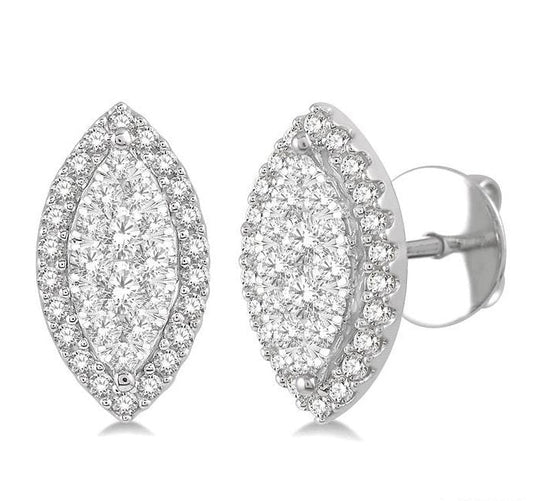 Parkplace Jewelers Marquise Shape Halo Lovebright Essential Diamond Earrings 913A3PPFVERWG