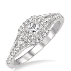 Parkplace Jewelers Princess Shape Halo Diamond Engagement Ring 15873PPFHWG-LE