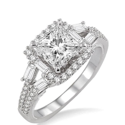 Parkplace Jewelers Princess Shape Semi-Mount Halo Diamond Engagement Ring 14142PPFRWG-SM