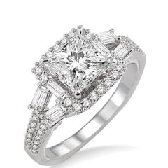 Parkplace Jewelers Princess Shape Semi-Mount Halo Diamond Engagement Ring 14142PPFRWG-SM