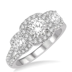Parkplace Jewelers Round Shape Past Present & Future Semi-Mount Halo Diamond Engagement Ring 254J2PPFHWG-SM