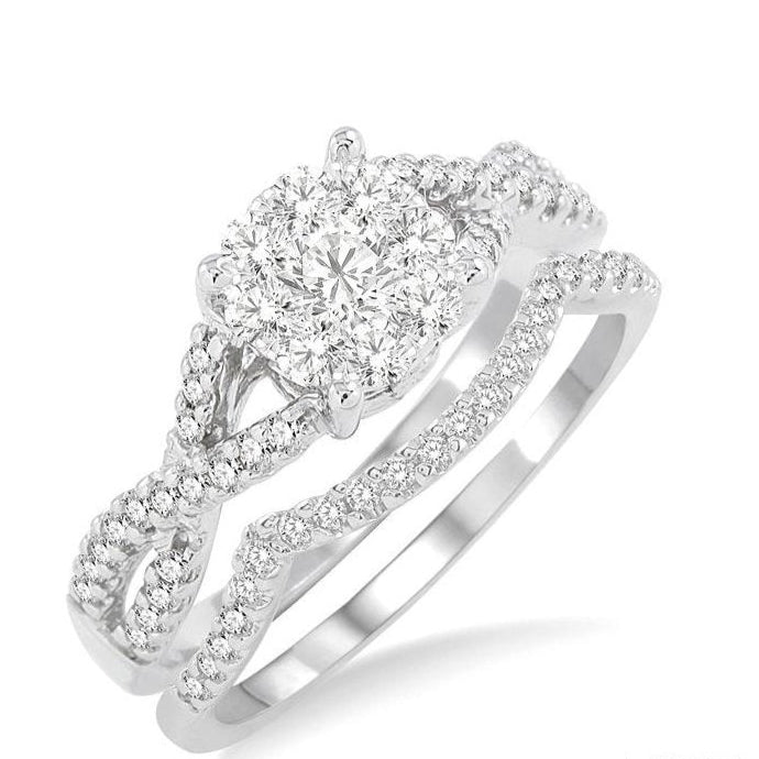 Parkplace Jewelers Round Shape Lovebright Diamond Wedding Set 19493PPFVWG-WS