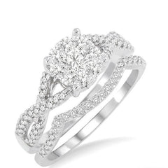 Parkplace Jewelers Round Shape Lovebright Diamond Wedding Set 19493PPFVWG-WS