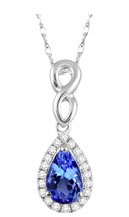 Parkplace Jewelers Pear Shape Gemstone & Halo Diamond Pendant 57058PPFSPDTZWG