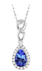Parkplace Jewelers Pear Shape Gemstone & Halo Diamond Pendant 57058PPFSPDTZWG