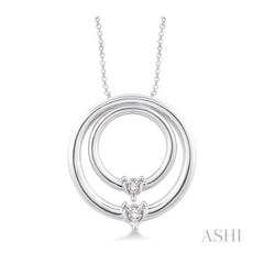 ASHI Silver Circle Diamond Pendant 86519PPSXSLPD