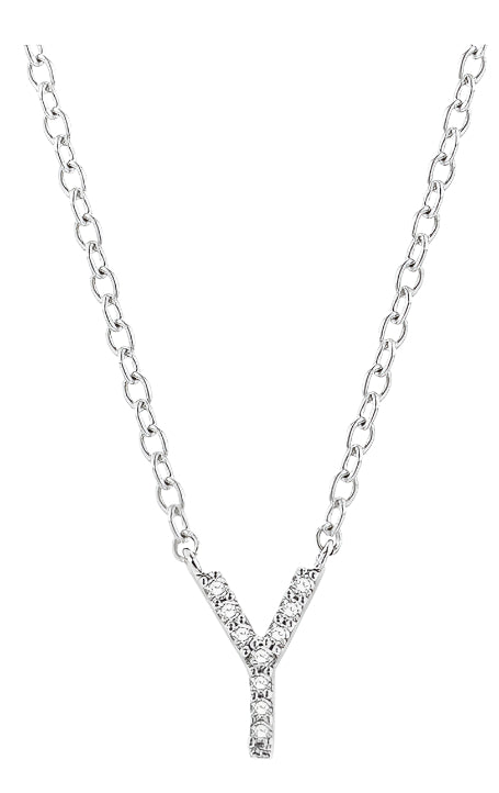 Parkplace Jewelers Block 'Y' Initial Diamond Pendant 912F9PPFSPDWG-Y