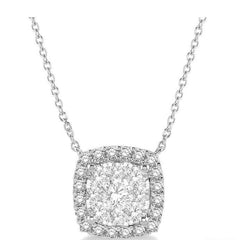 Parkplace Jewelers Cushion Shape Halo Lovebright Essential Diamond Pendant 99661PPFVNKWG