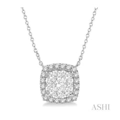 ASHI Cushion Shape Halo Lovebright Essential Diamond Pendant 99661PPFVNKWG