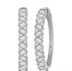 Parkplace Jewelers Scatter Zig-Zag Baguette Diamond Fashion Hoop Earrings 621B0PPFHERWG-1.90