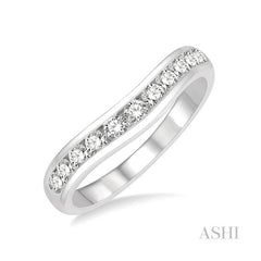 ASHI Curved Diamond Wedding Band 30353PPFGWG
