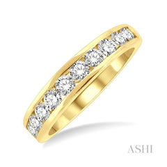 ASHI 11 Stone Channel Set Diamond Wedding Band 33312PPFGYG