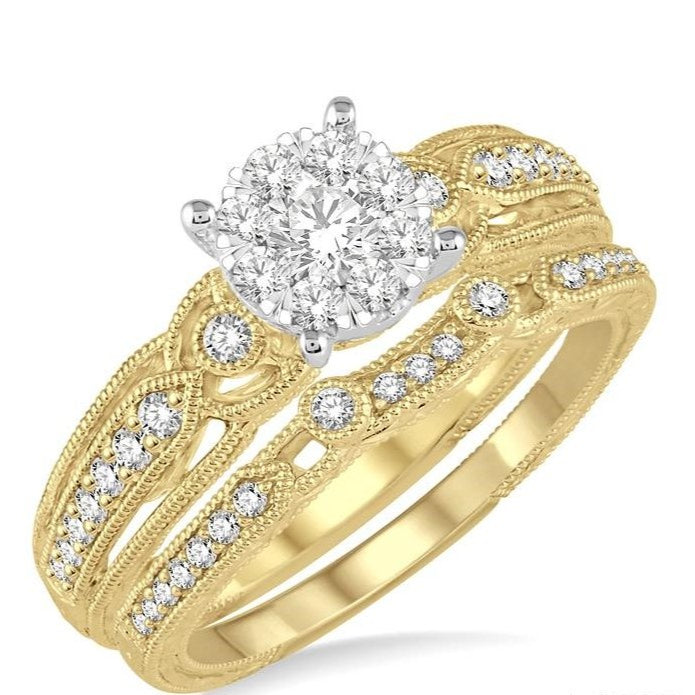 Parkplace Jewelers Round Shape Lovebright Diamond Wedding Set 154C3PPFVYW-WS