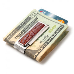 MClip Monterey Rhodium Cognac Alligator Money Clip MO-PRP-CGAL