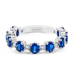 Color Ring In 18k Gold With Sapphires And Diamonds LR3036 WHITE 18K X
