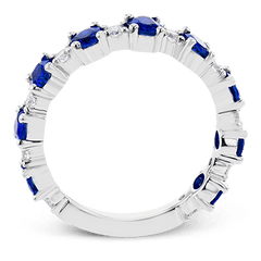 Color Ring In 18k Gold With Sapphires And Diamonds LR3036 WHITE 18K X