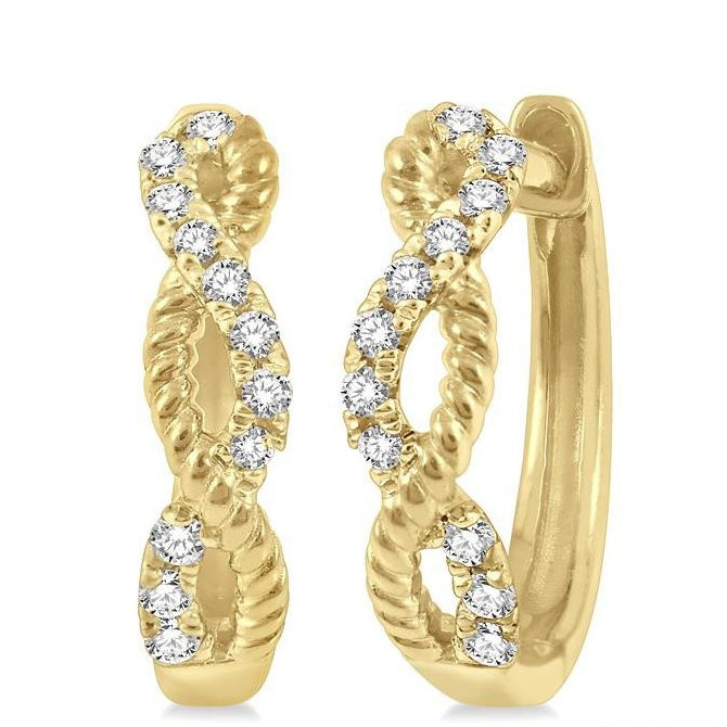 Parkplace Jewelers Twisted Petite Diamond Huggie Fashion Earrings 676V8PPFSERYG