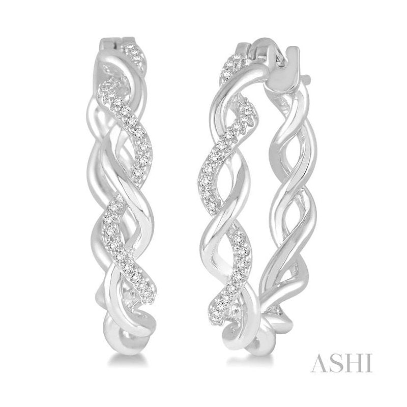 ASHI Twisted Diamond Fashion Hoop Earrings 98616PPTSERWG