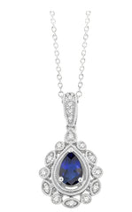 Parkplace Jewelers Pear Shape Gemstone & Diamond Pendant 57388PPTSPDSPWG
