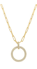 Parkplace Jewelers Pave-Set Circle Paper Clip Diamond Fashion Pendant 909F3PPFHPDYG