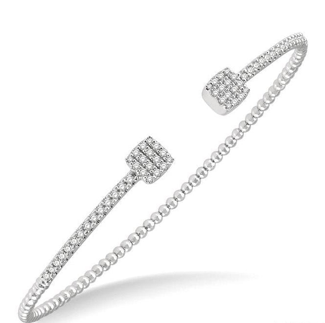 Parkplace Jewelers Cushion Shape Stackable Diamond Open Cuff Bangle 799C3PPFGWG-CU
