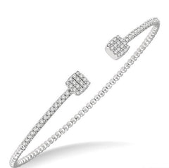 Parkplace Jewelers Cushion Shape Stackable Diamond Open Cuff Bangle 799C3PPFGWG-CU