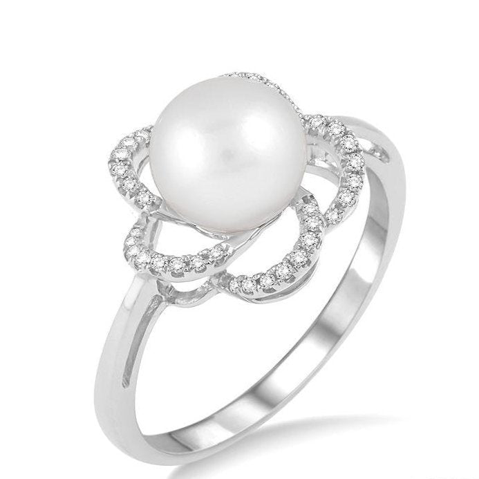 Parkplace Jewelers Flower Pearl & Diamond Ring 55838PPFSWPWG