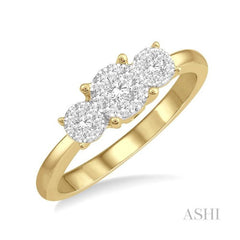 ASHI Round Shape Past Present & Future Lovebright Essential Diamond Engagement Ring 36925PPFVYW