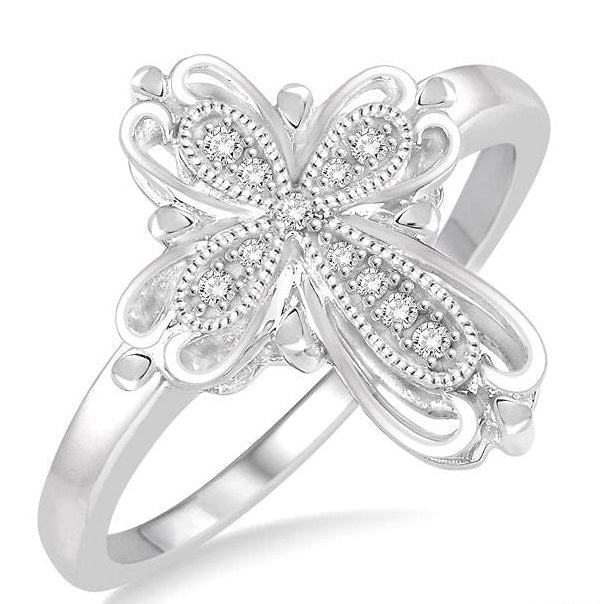 Parkplace Jewelers Silver Cross Diamond Fashion Ring 86589PPSSSLRG
