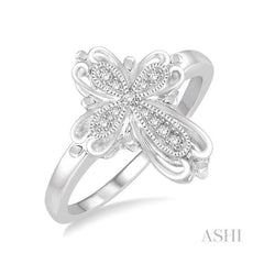 ASHI Silver Cross Diamond Fashion Ring 86589PPSSSLRG