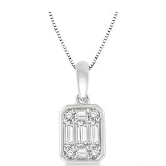 Parkplace Jewelers Emerald Shape Bezel Set Fusion Diamond Pendant 973A5PPFGPDWG