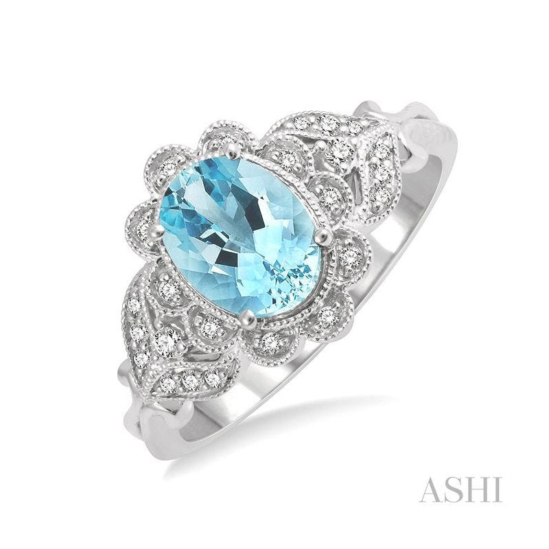ASHI Oval Shape Gemstone & Diamond Ring 41108PPTSAQWG