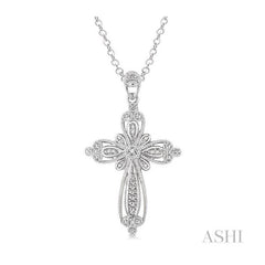 ASHI Silver Cross Diamond Pendant 87819PPSSSLPD