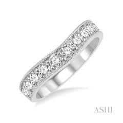 ASHI Curved Diamond Wedding Band 30361PPFGWG