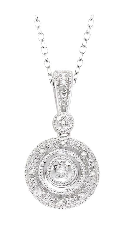 Parkplace Jewelers Silver Halo Diamond Pendant 86039PPSSSLPD
