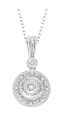 Parkplace Jewelers Silver Halo Diamond Pendant 86039PPSSSLPD