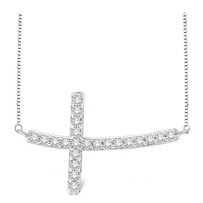 Parkplace Jewelers Sideway Cross Diamond Pendant 95763PPFNPDWG