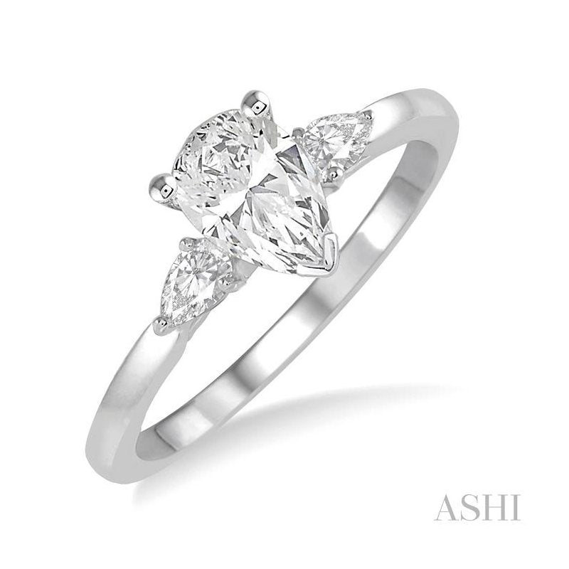 ASHI Pear Shape Diamond Engagement Ring 255L2PPFHWG-LE-PR