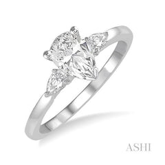 ASHI Pear Shape Diamond Engagement Ring 255L2PPFHWG-LE-PR