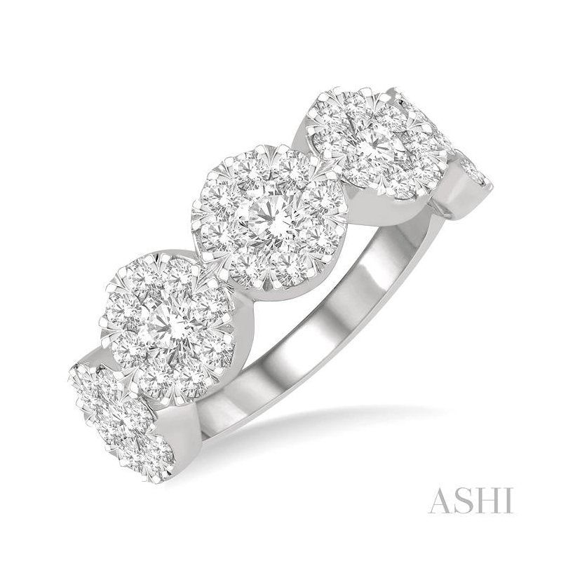 ASHI Round Shape 5 Stone Lovebright Essential Diamond Wedding Band 158D0PPFGWG-2.00