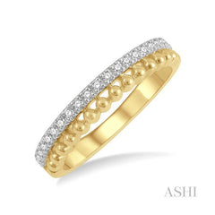 ASHI Bead Diamond Wedding Band 309E7PPFHYG