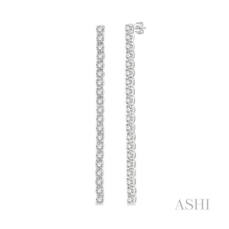 ASHI Diamond Tennis Long Earrings 993J1PPFGERWG