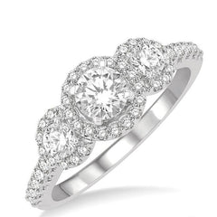 Parkplace Jewelers Round Shape Past Present & Future Halo Diamond Engagement Ring 246M1PPFHWG-LE