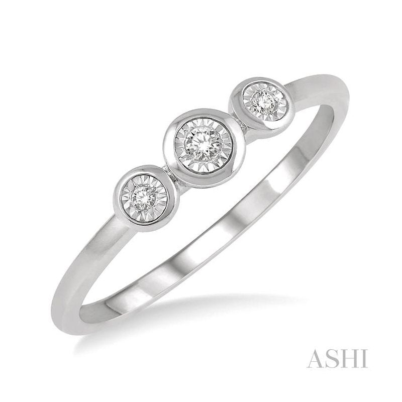 ASHI Stackable Round Shape Past Present & Future Diamond Promise Ring 11459PPTXWG