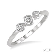 ASHI Stackable Round Shape Past Present & Future Diamond Promise Ring 11459PPTXWG